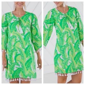 Sail to Sable Palm Print Tassel Tunic-runs very big